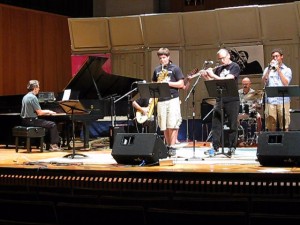 Playing with the ensemble on the last day. That's me on the flute
